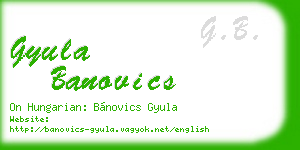 gyula banovics business card